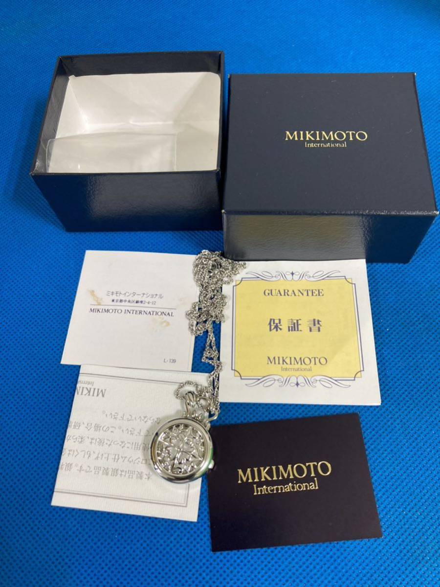 超人気の ミキモト MIKIMOTO 1Pパール シルバー925 懐中時計