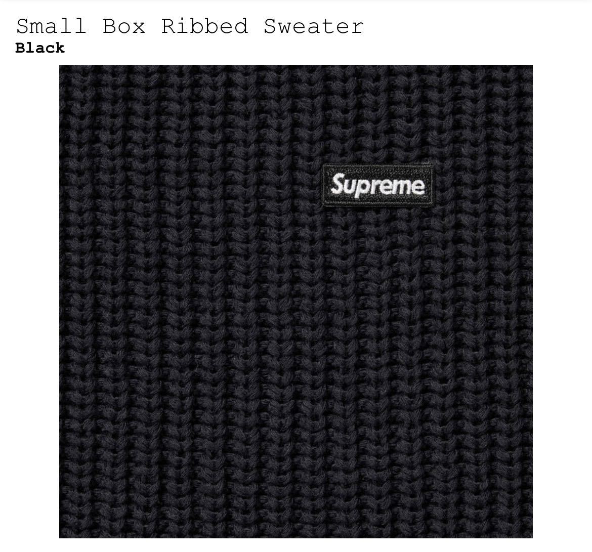 Supreme 2023FW Small Box Ribbed Sweater Black XLサイズ シュプリーム スモールボックス リブド セーター ブラック X-LARGE_画像3