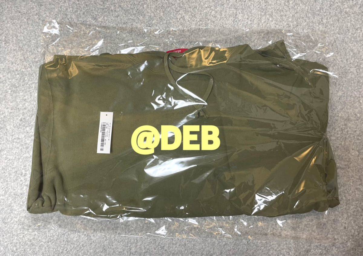 Supreme Satin Applique Hooded Sweatshirt Light Olive Lサイズ