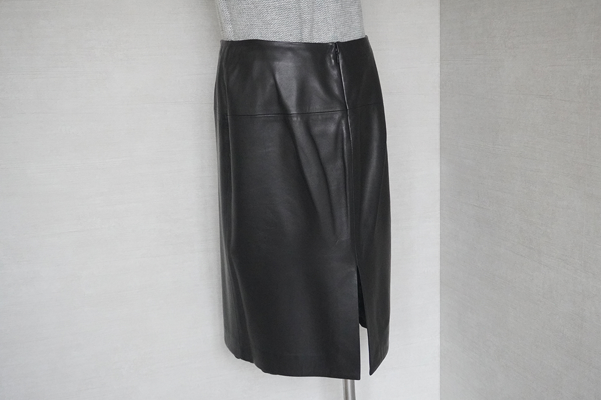  superior article Loewe LOEWE original ga- men to case have ram leather tight skirt 42 black black leather bottoms Vintage . sheep leather original leather 