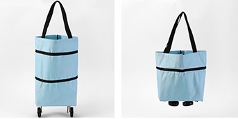  эко-сумка складной покупка Carry 2 колесо с роликами . Sky голубой легкий большая вместимость 