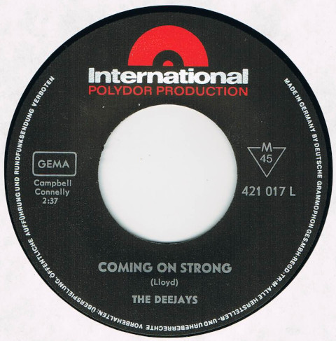 ●THE DEEJAYS / COMING ON STRONG / DIMPLES [GERMANY 45 ORIGINAL 7inch シングル MOD R&B 試聴]_画像3