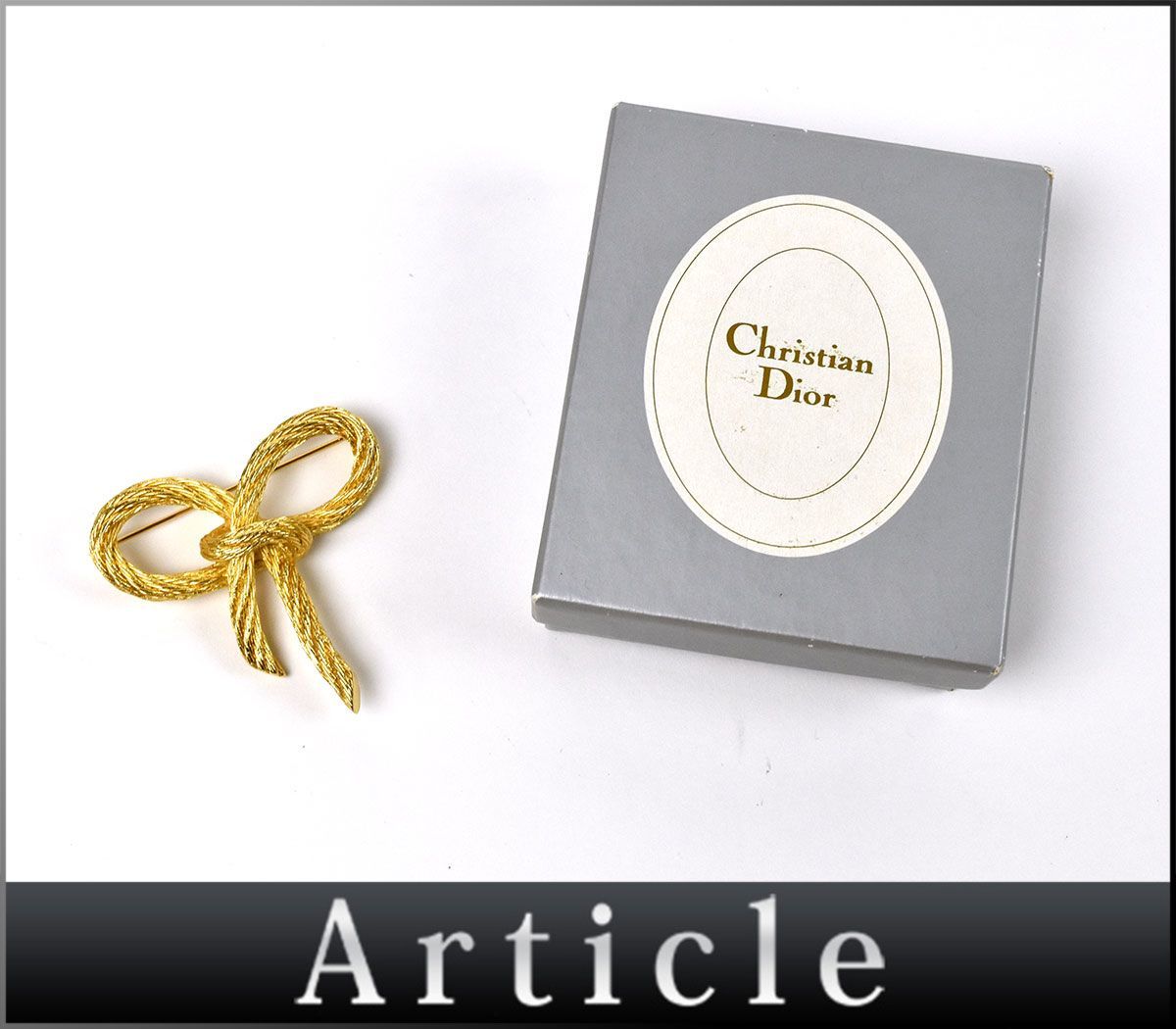 Christian Dior ディオール ヴィンテージ ボウ ブローチ-