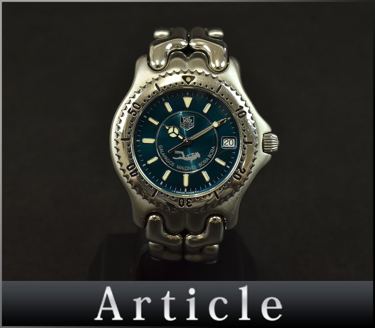 160057□美品 動作確認済 TAG Heuer タグホイヤー S/el セルシリーズ ガラパゴス モルジブ ボラボラ 腕時計 デイト 3針 WG111K メンズ/ D