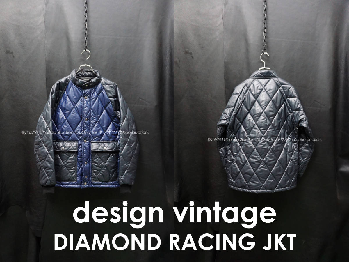 定価4万 design vintage ダイヤモンドレーシングジャケット S 中綿 キルティング ダイヤキルト ライダース スポーツジャケット バイカラーの画像1