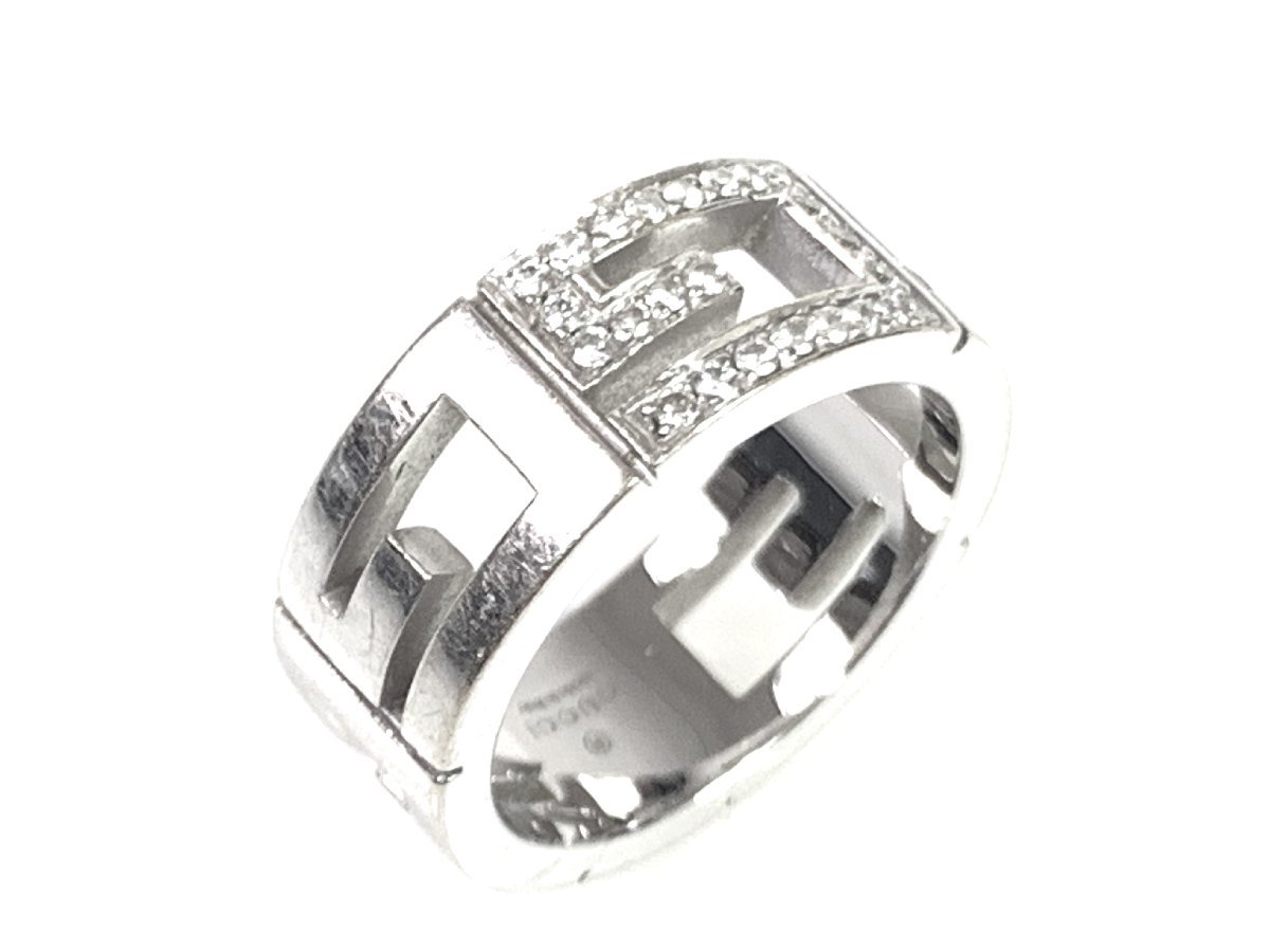 グッチ　GUCCI　マルチプル　リング　指輪　サイズ　刻印10号/実寸9号　750/ホワイトゴールド　ダイヤモンド　8.6g　YAS-5885