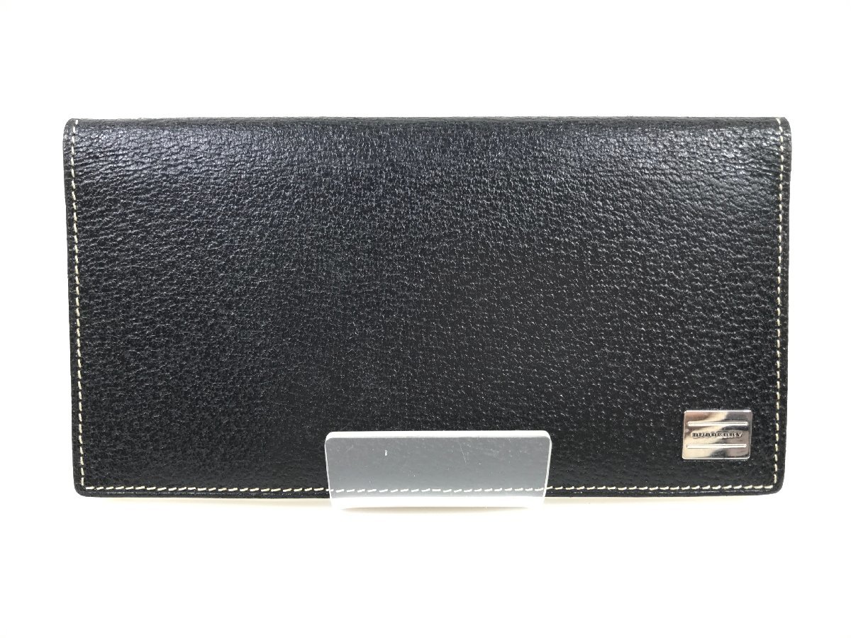 バーバリー　BURBERRY　レザー　二つ折り長財布　札入れ　ノバチェック/ブラック　幅：約18cm　YS-667のサムネイル