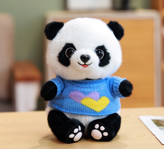  Panda soft toy Heart blue color 