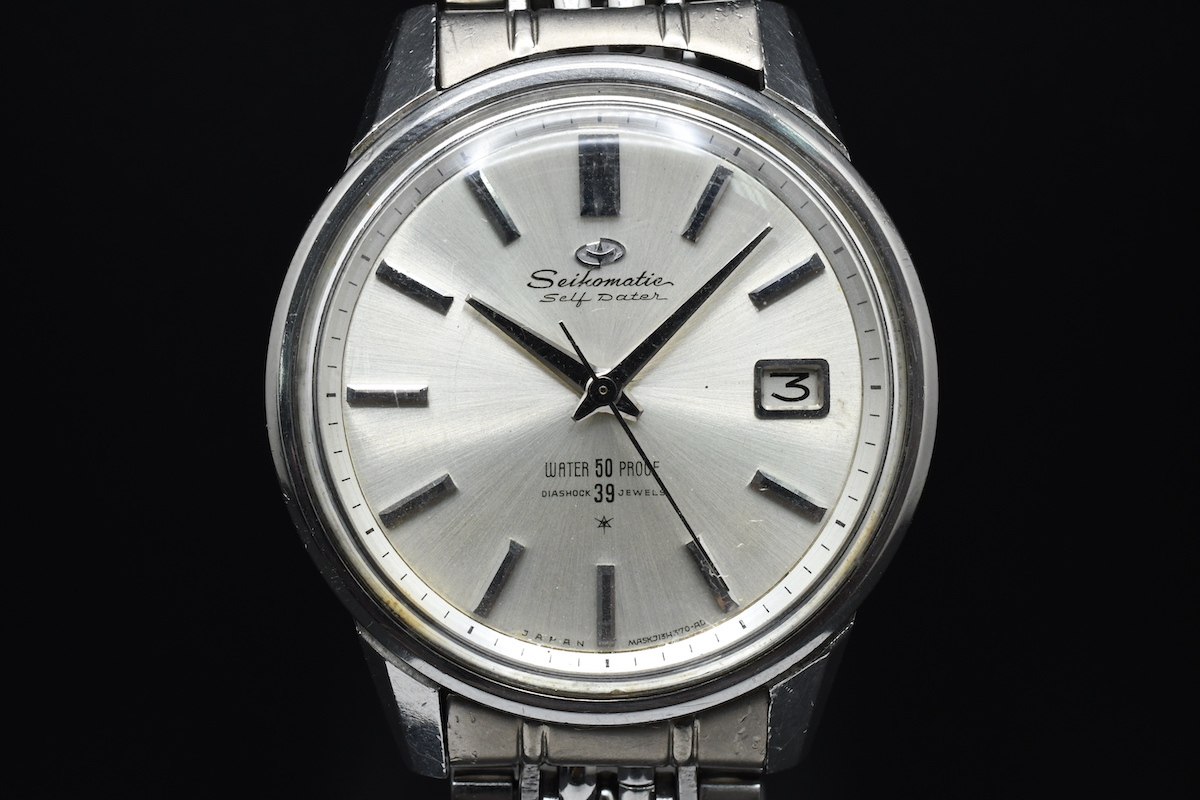かわいい! SEIKO Seikomatc シルバーダイアル 自動巻き デイト セルフ
