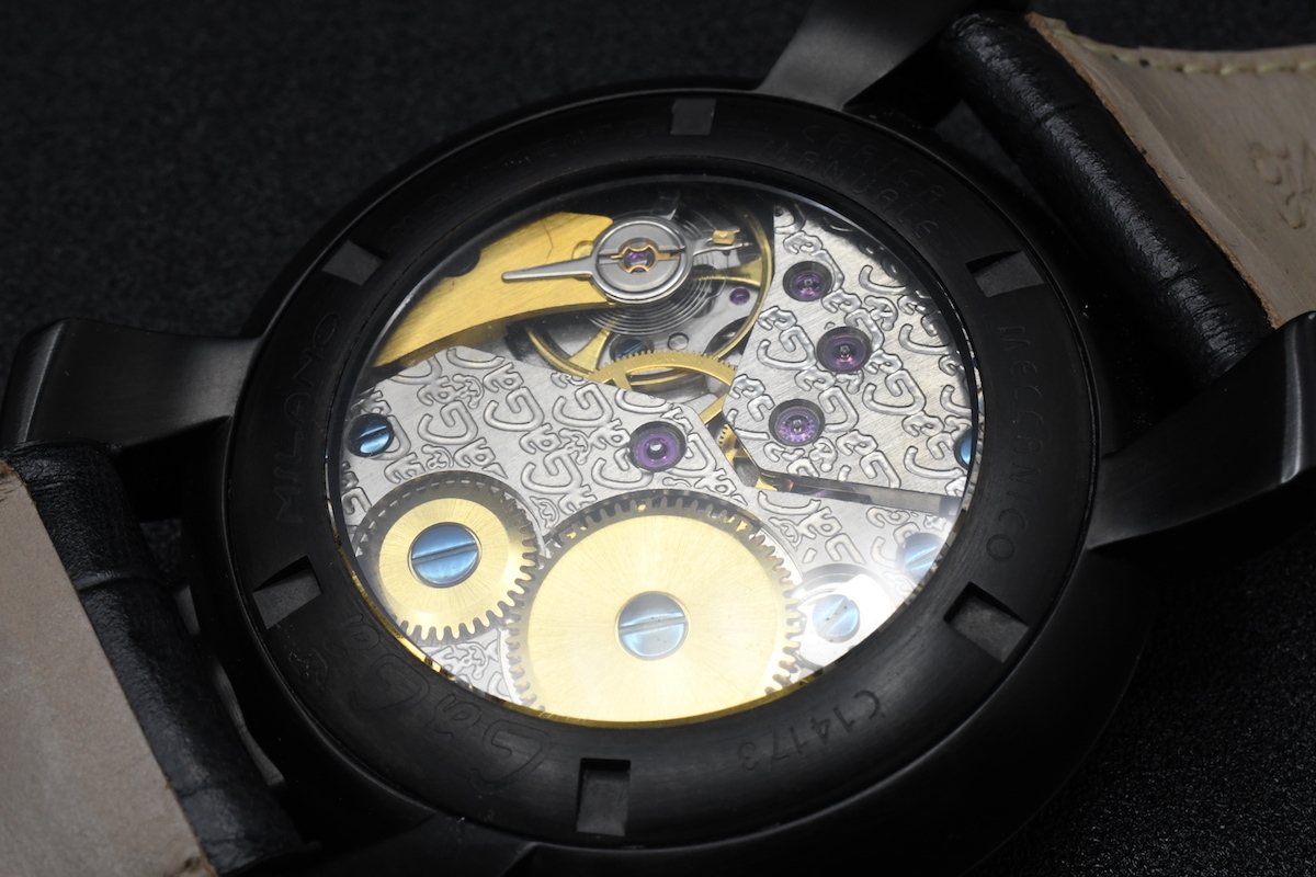 GaGa MILANO Ref：5012.03S ガガミラノ マニュアーレ スモールセコンド 手巻き ブラック メンズ 腕時計 ■15919_画像8