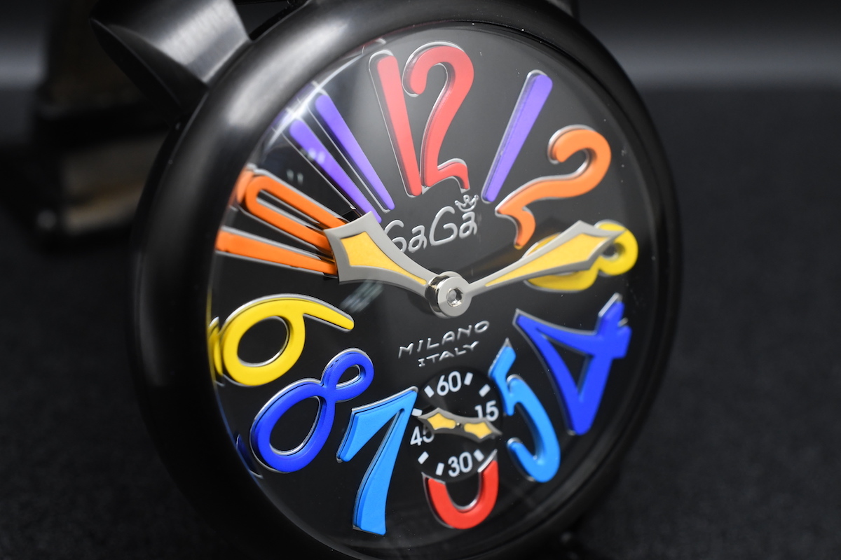 GaGa MILANO Ref：5012.03S ガガミラノ マニュアーレ スモールセコンド 手巻き ブラック メンズ 腕時計 ■15919_画像9