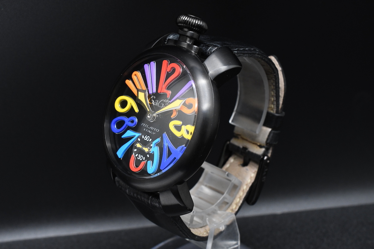 GaGa MILANO Ref：5012.03S ガガミラノ マニュアーレ スモールセコンド 手巻き ブラック メンズ 腕時計 ■15919_画像3