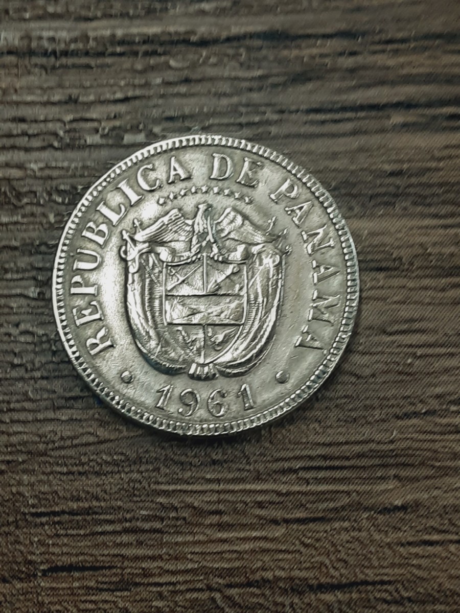 アンティークコイン パナマ 1961年 5CINCO SENTESIMOS硬貨 PCS1015_画像6