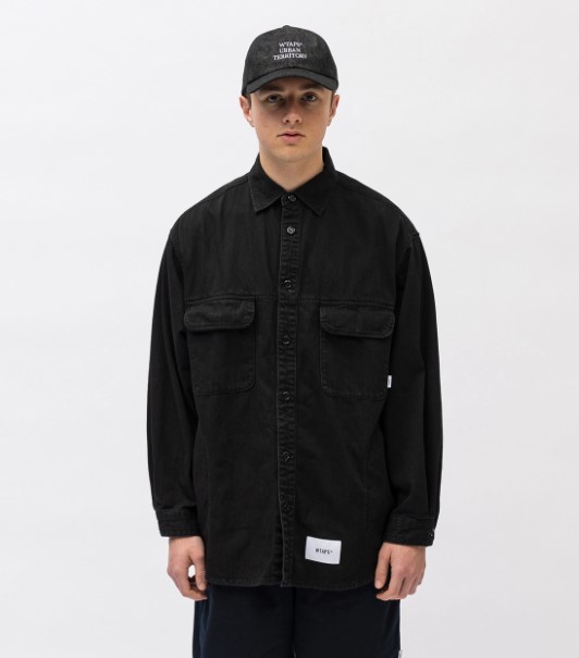 WTAPS WCPO / LS / COTTON. DENIM INDIGO LARGE 03 231WVDT-SHM01 ダブルタップス コットン デニム シャツ 長袖 L インディゴ 新品 正規品_画像7