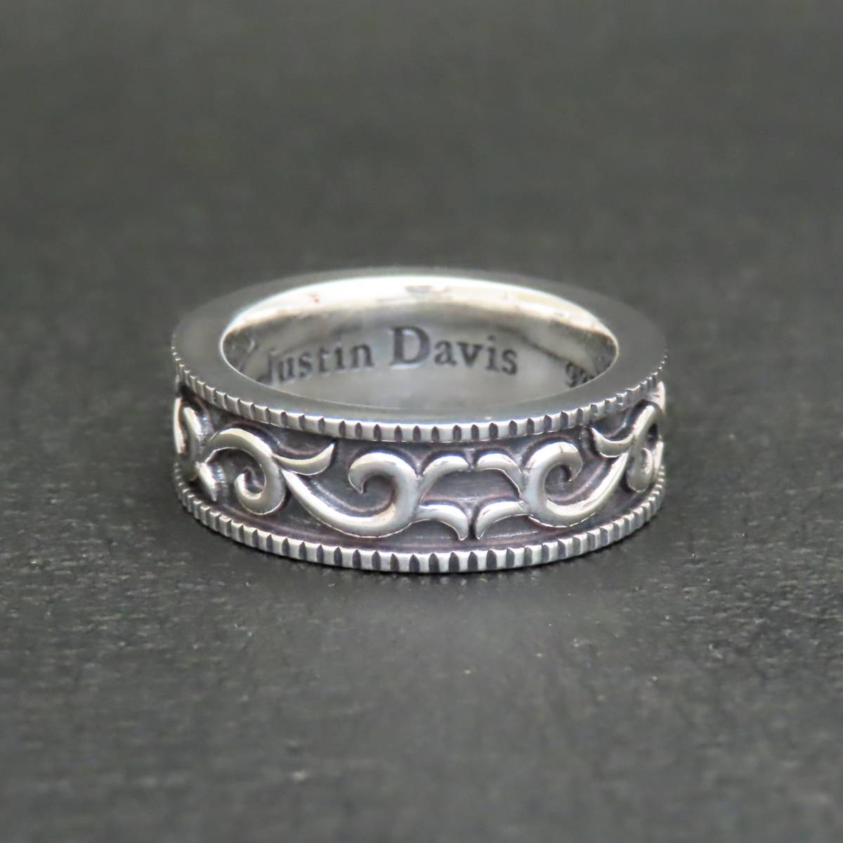  as good as new beautiful goods JUSTIN DAVIS ETERNAL LOVE RING Justin Davis Eternal Rav ring ring silver 925 9 number Crown .. Tang . pattern 