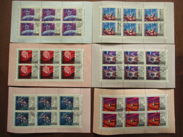 【ロシア・旧ソ連切手】CCCP/1967年～70年代・宇宙飛行の日・切手シート　50種類シートまとめて！_画像2