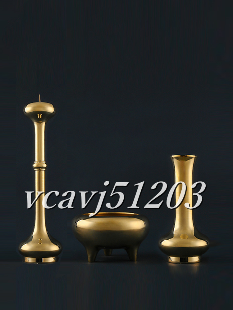 密教法具寺院仏具」大型寛通型三具足花立1個火立1個香炉1個仏教 密教法具寺院仏具」大型寛通型三具足花立1個火立1個香炉1個仏教