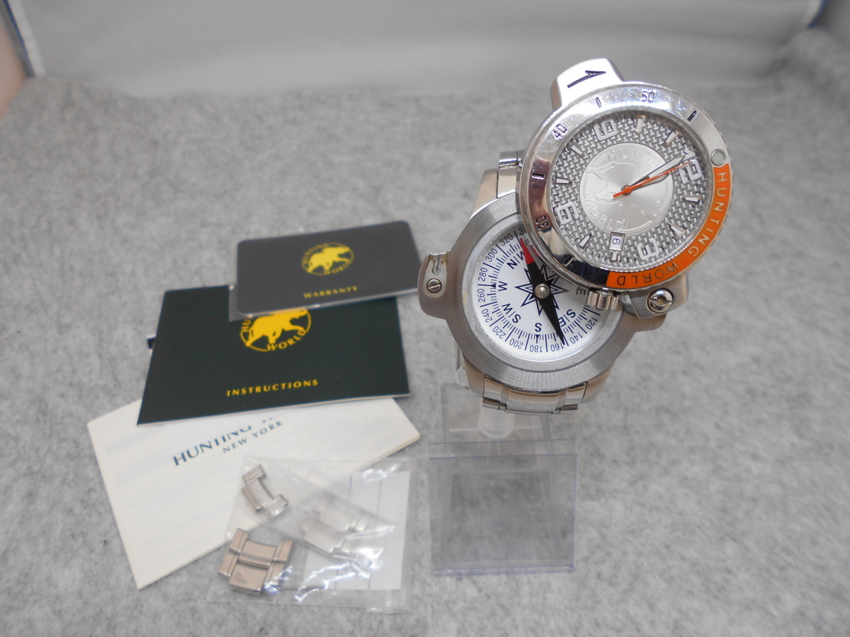 【腕時計】　HUNTING　WORLD　ハンティングワールド　コンパスウォッチ　アナログ3針　デイト　 SY02-Y74