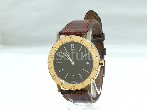 【腕時計】BVLGARI　ブルガリブルガリ　BB33SGL　純正型押しレザーベルト　クオーツ式　アナログ　2針　デイト　メンズ　SY01-CF5★★