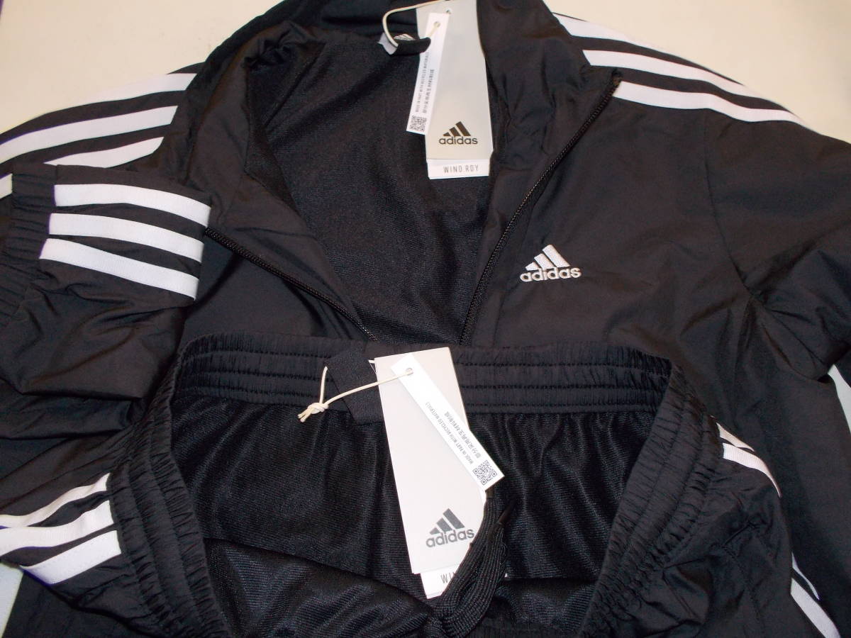  Adidas Lady's windbreaker top and bottom new goods (IK9860/IEH75)(IK9857*IEH76) black x white M