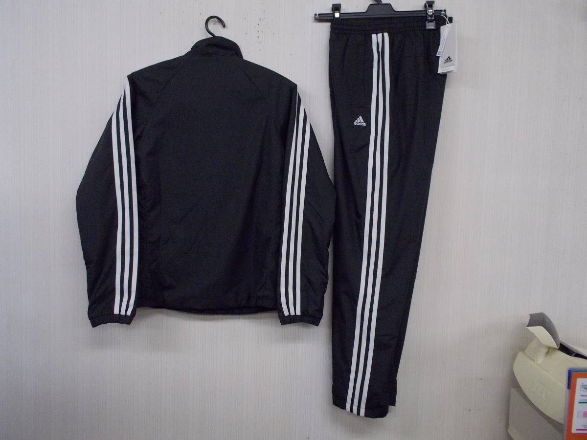  Adidas Lady's windbreaker top and bottom new goods (IK9860/IEH75)(IK9857*IEH76) black x white L