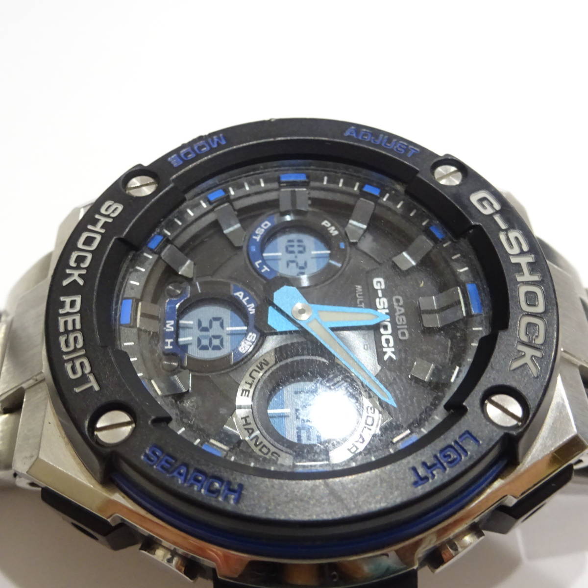 1円～ G-SHOCK Gショック ジーショック 稼働品 Casio カシオ GST-W100D Gスチール タフソーラー 電波ソーラー クロノグラフ 保証書有り_画像3