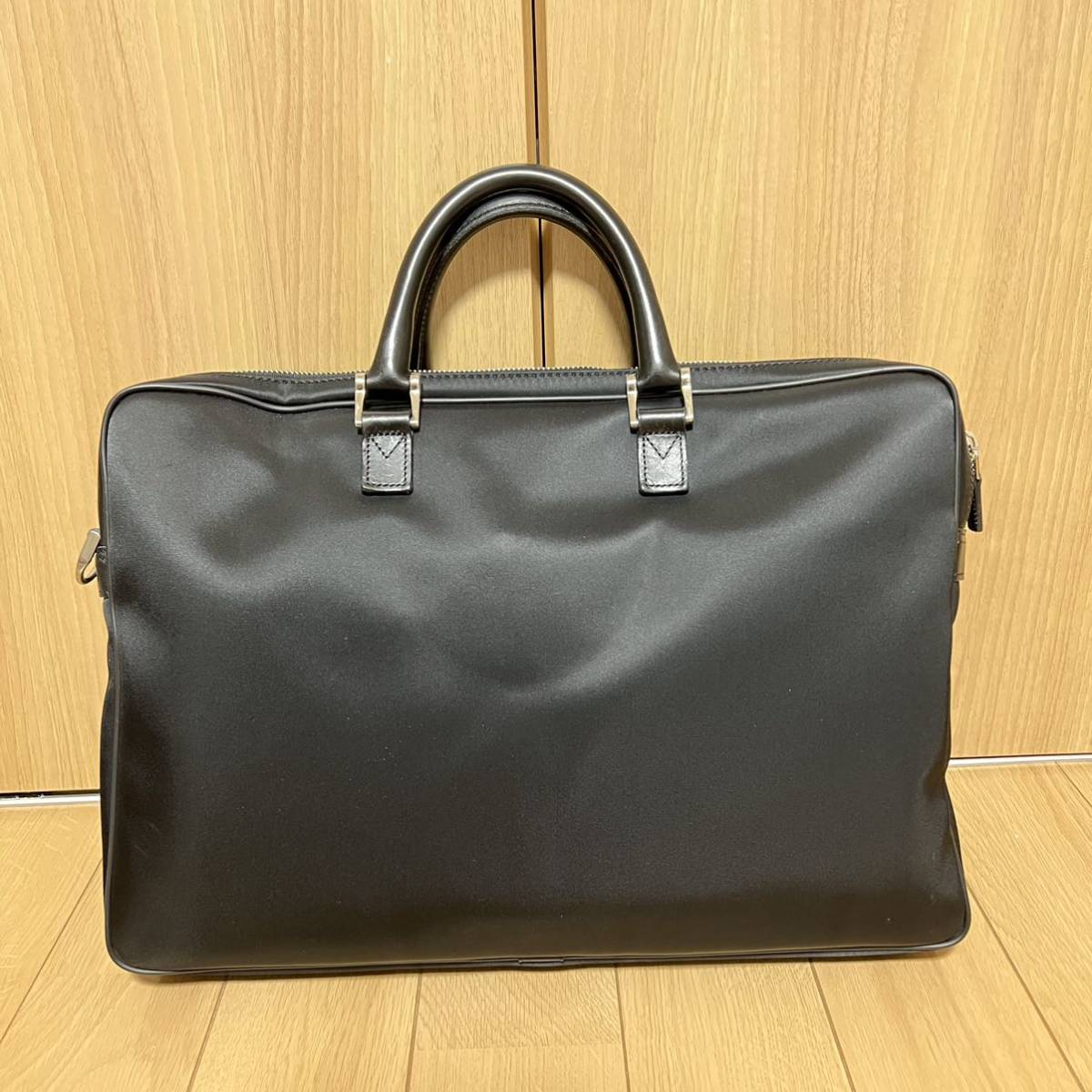 BURBERRY 2気室 2WAY ビジネスバッグ ショルダーバッグ 黒 ナイロン レザー メンズ ノバチェック ブリーフケース_画像3