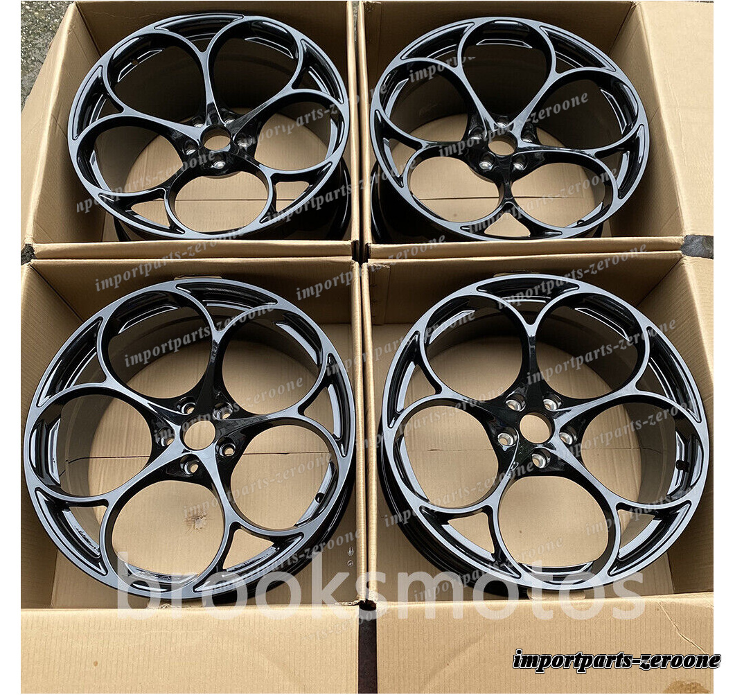 アルファロメオステルビオ 19インチ グロスブラック フルホイール 19x9 4 個セット -BRN-11878