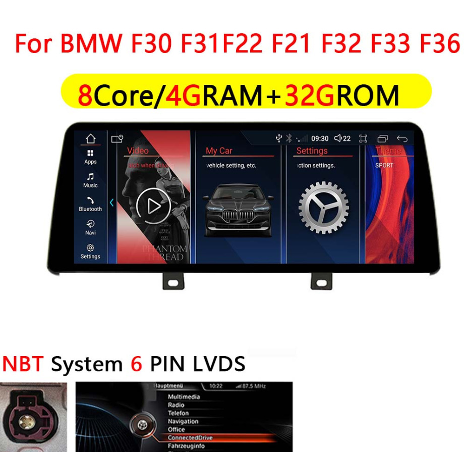 BMW　３シリーズ　F30　F31　F32　F34 　F36 　アンドロイドナビ　android12 NBT 4G 32GB　-BI-1003_画像2