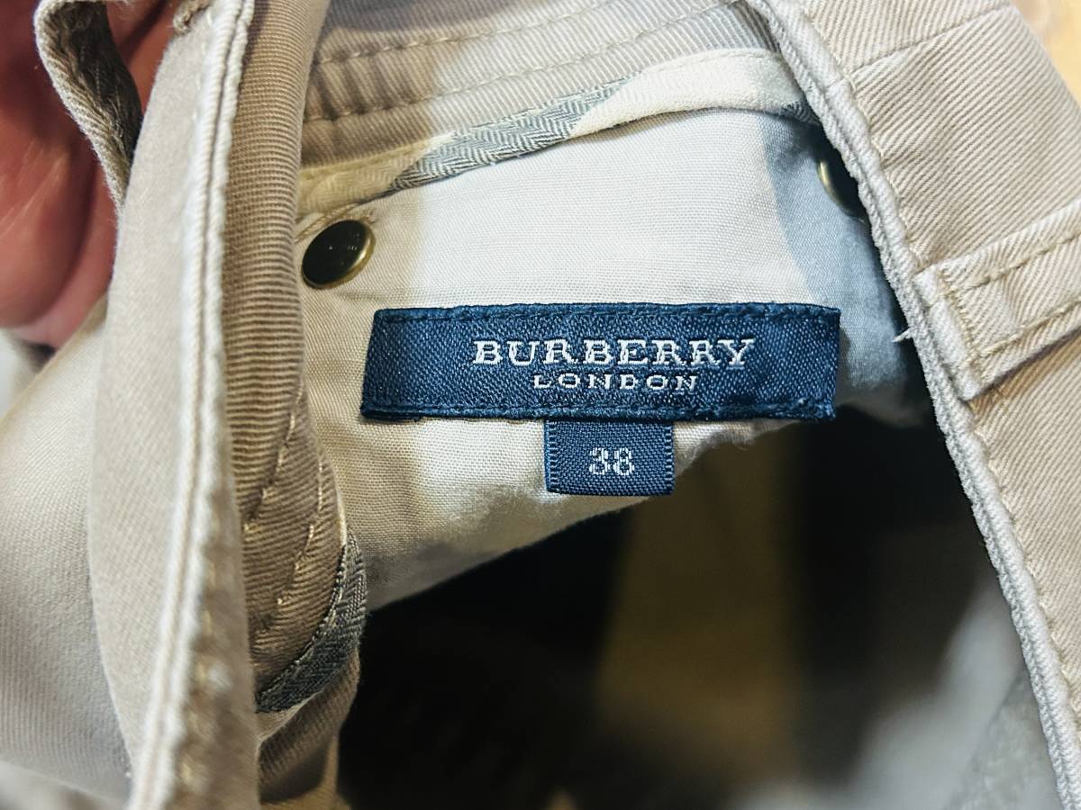 A2656 バーバリー BURBERRY◆テーパードパンツ レディース38 ライトブラウン ストレッチ 金属プレート_画像8