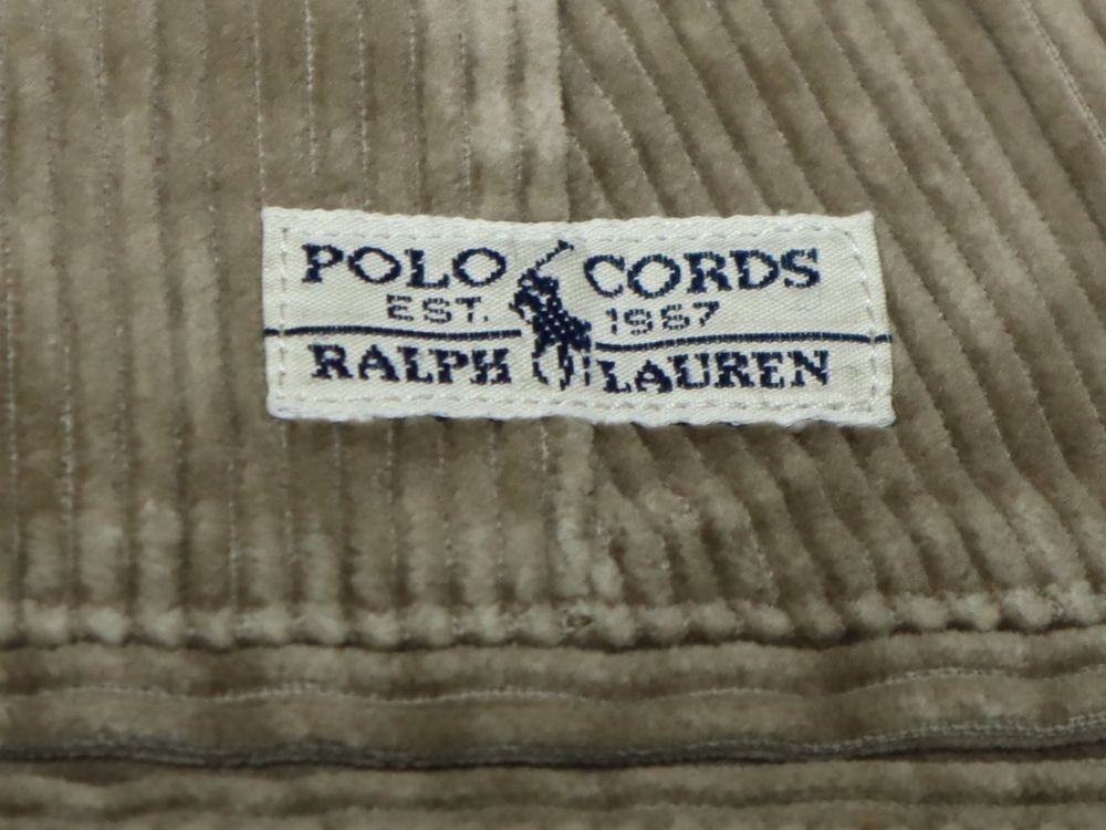 90s POLO CORDS RALPH LAUREN ANDREW PANTS ビンテージ ポロ コーズ ラルフローレン コーデュロイ 2タック パンツ W35 ベージュ // チノ_画像5