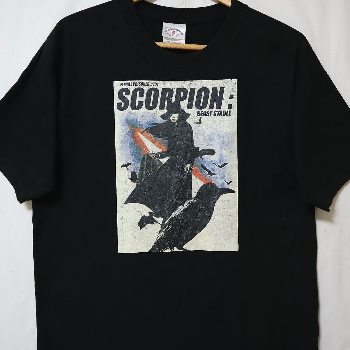 レア ロゴ入! SCORPION BEAST STABLE 梶 芽衣子 女囚さそり701号 ビンテージ 映画 Tシャツ M//タランティーノ キルビル パルプフィクション