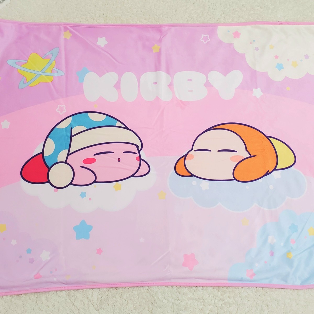 星のカービィ 洗える ブランケット ひざ掛け 新品 すやすや雲のうえ Kirby カービィ ワドルディ 膝掛け 70×100cm 送料無料 即決 匿名配送_画像1