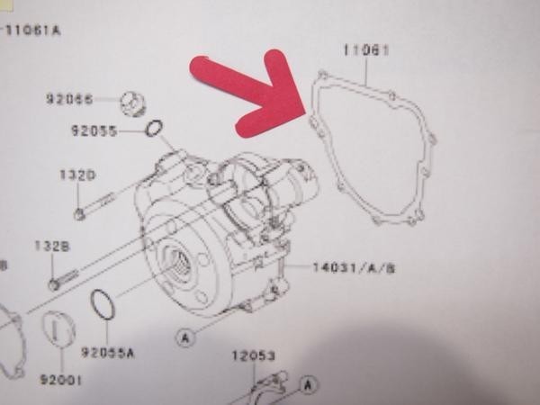 KLX125Dトラッカー ジェネレーター ガスケット KLX125DAF/DDF_画像3