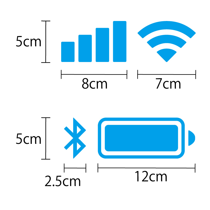 （大縦5cm） 水 WiFi 電波 バッテリー ステッカー シール 車 クルマ カスタムステッカー カッティングステッカー_画像2