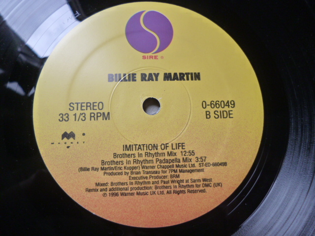 Billie Ray Martin / Imitation Of Life アップリフト・アグレッシブ HOUSE 12 David Morales 試聴_画像3