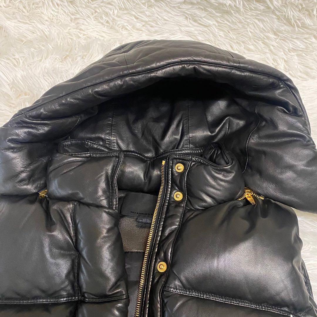 Alexander Wang Alexander one down vest leather sheep leather lambskin lady's black black XS