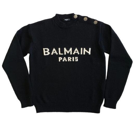 BALMAIN バルマン ニット セーター ブラック｜PayPayフリマ