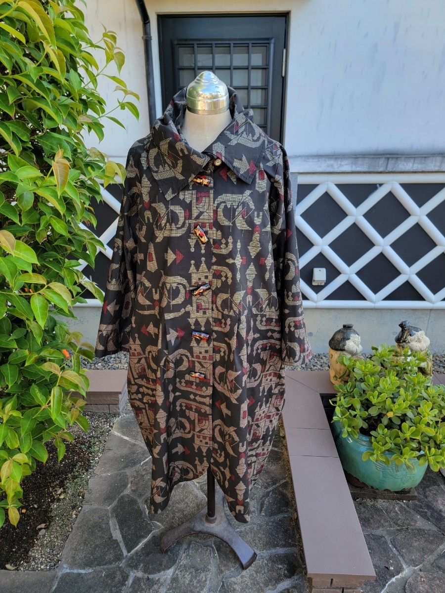 公式の 着物リメイク 古布 手作り 大島紬 裏地付き コート リメイク