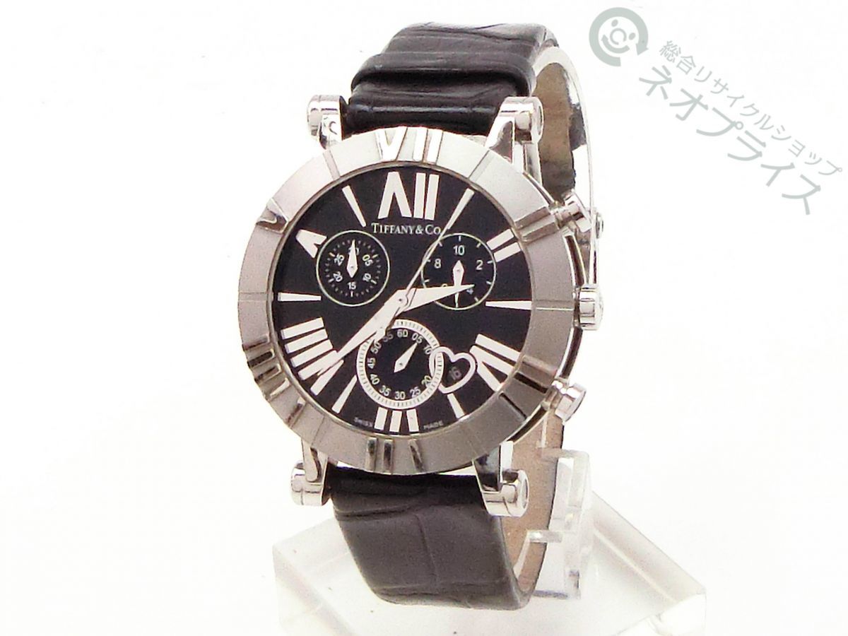 ★ZZ4309 TIFFANY ティファニー アトラス クロノグラフ デイト レディース クオーツ 腕時計 良品
