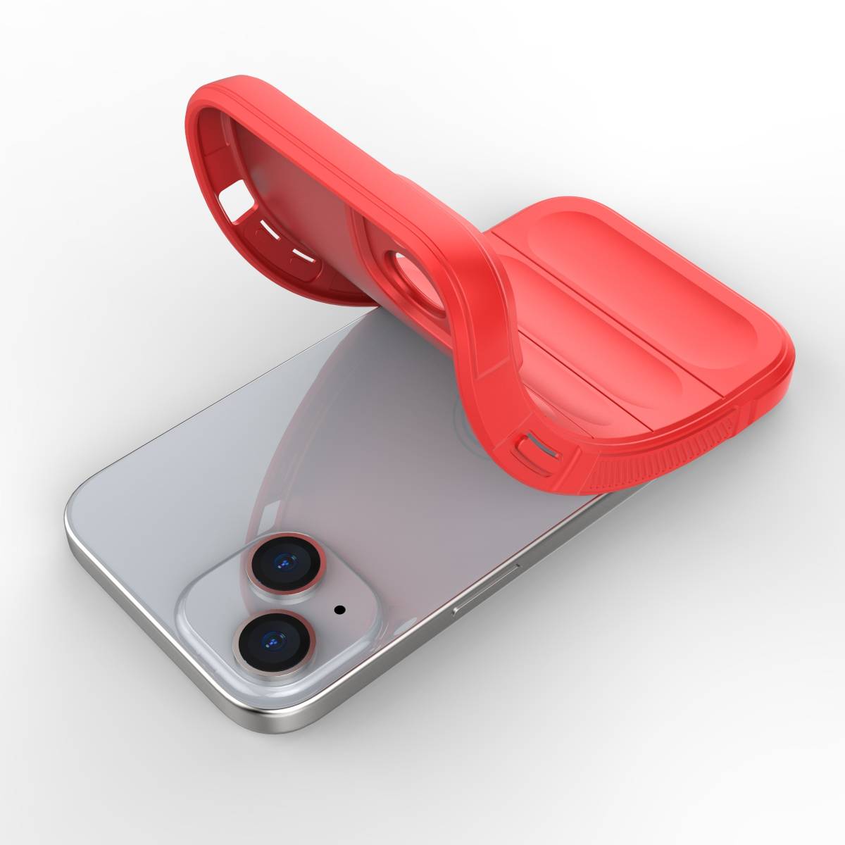 C 赤 iPhone 15 Plus ケース 衝撃吸収 カバー アイフォン 本体 保護 割れにくい 米軍 頑丈 耐衝撃 超頑丈 ソフト シリコン アイホン Apple_画像2