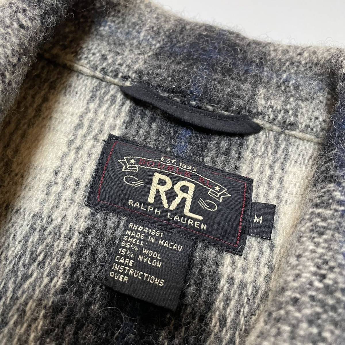 【傑作】RRL “Ombre Wool Jacket” M オンブレ ジャケット コート ヴィンテージ ウール Ralph Lauren _画像7