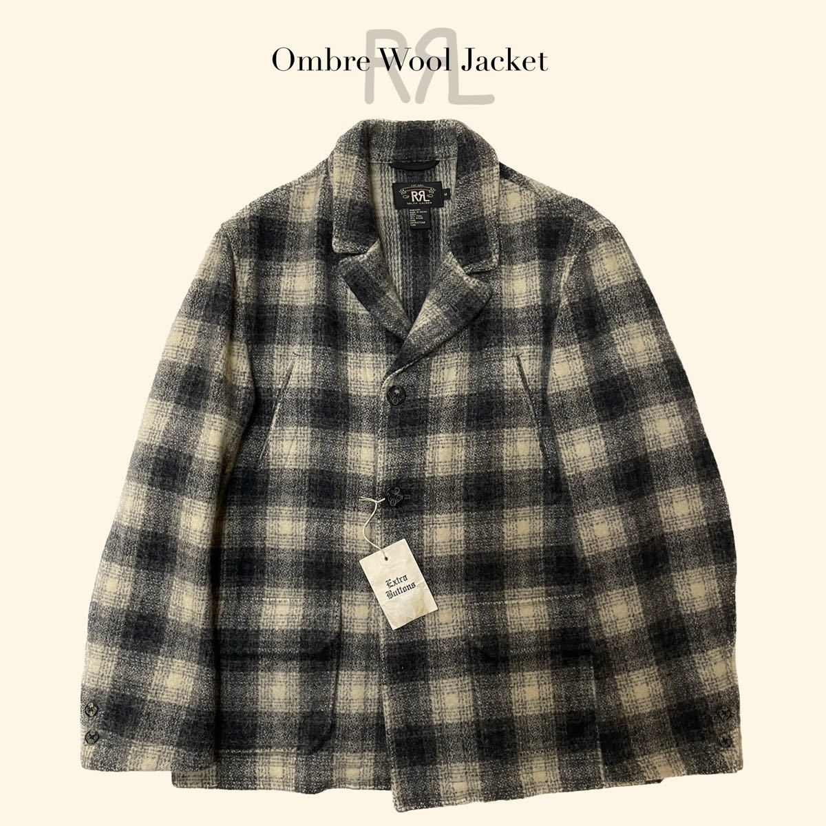 【傑作】RRL “Ombre Wool Jacket” M オンブレ ジャケット コート ヴィンテージ ウール Ralph Lauren