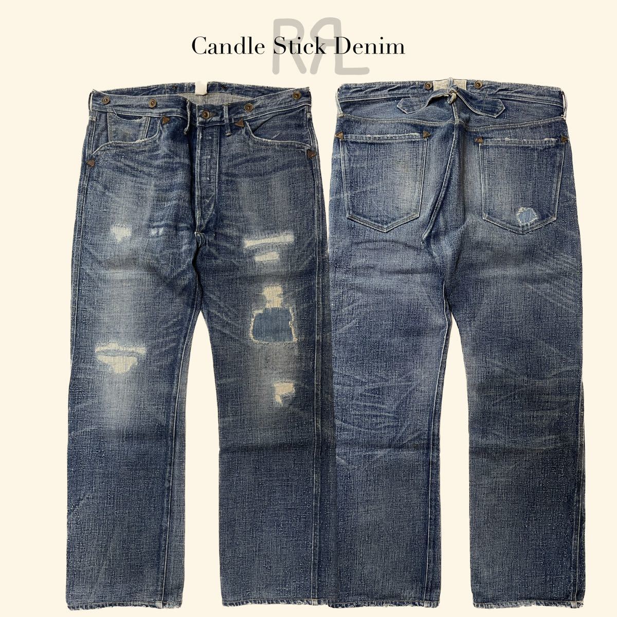再再販! キャンドルスティック デニム 炭鉱 34 3rd” Denim Stick