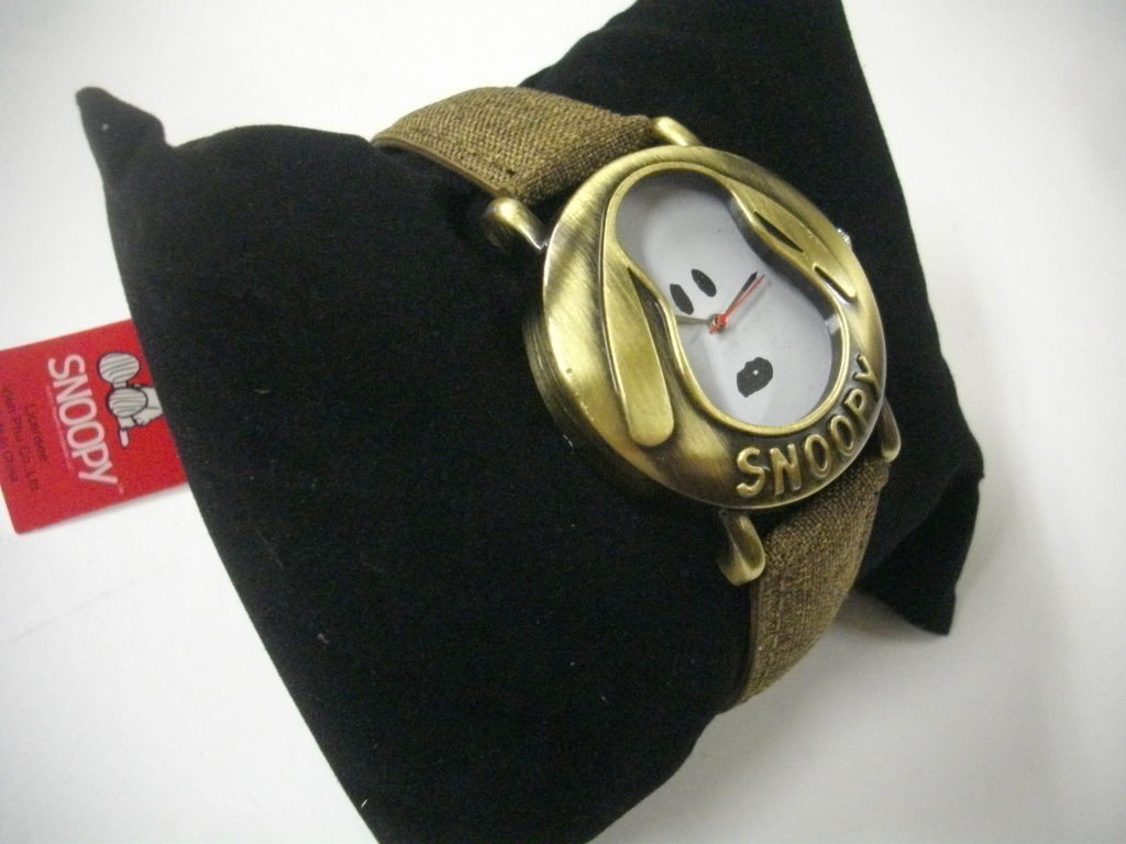  unused Snoopy retro style wristwatch band color Brown for searching ) SNOOPY PEANUTS analogue Classic boxed WATCH clock *