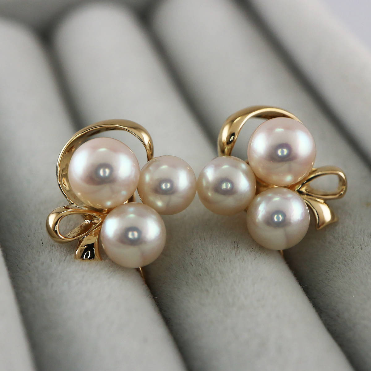 <TASAKI> K18 pearl earrings 5.3~6.2mm [CYG7232]