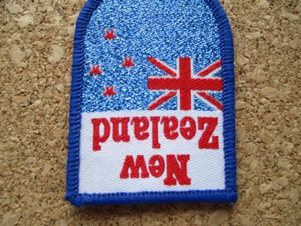 70s ニュージーランドNEW ZEALAND国旗ワッペン/フラッグ旗ラグビーFLAGビンテージSOUVENIR BADGE旅行TRAVEL観光NZラメVINTAGE PATCH D②_画像4