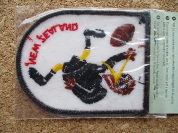 80s ニュージーランドNEW ZEALANDキーウィKIWIワッペンrugbyラグビー/奇異鳥ビンテージ野鳥SOUVENIR BADGE TRAVEL NZ VINTAGE PATCH D17_画像6