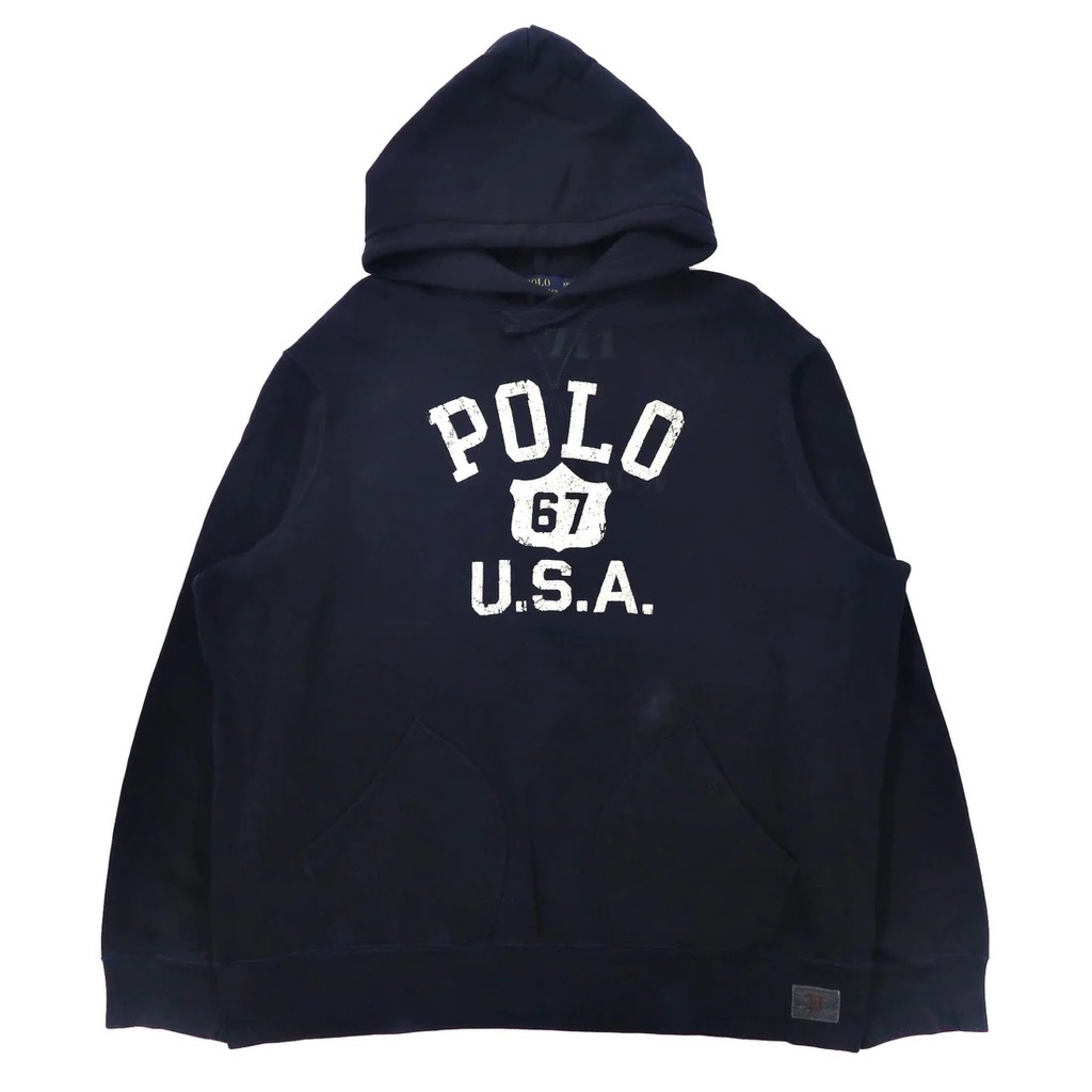 お1人様1点限り】 古着 Polo 古着 XL 紺 パーカー ジップ スウェット