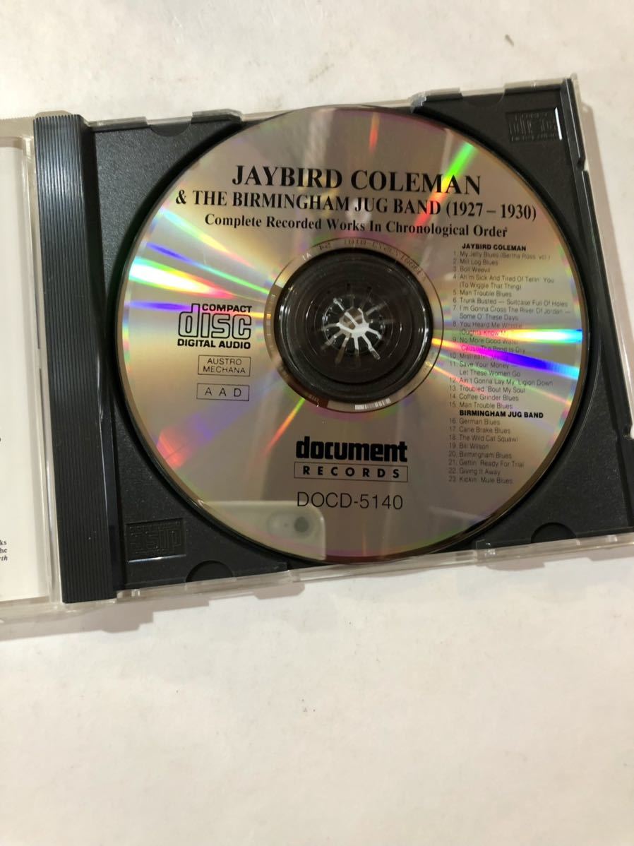 Jaybird coleman & the Birmingham jug band 1927-1930 DOCD-5140 CD